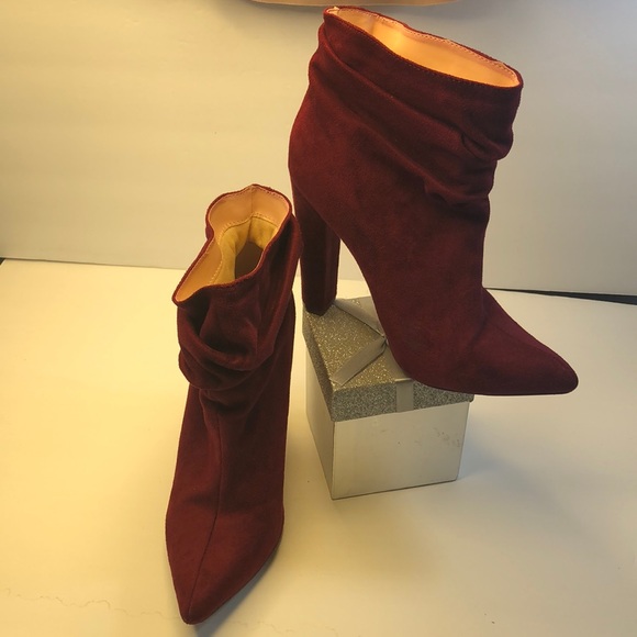 Burgundy Ankle Boots - Picture 1 of 3